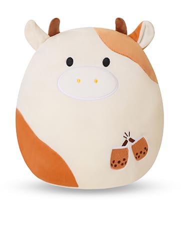 SQEQE Cow Plush Toy Cute Cow Stuffed Animals Soft Pillow Plushies Kawaii Cow Plushie