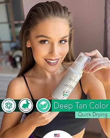 sulfate free cruelty free paraben free self tanning deep tan color quick dry