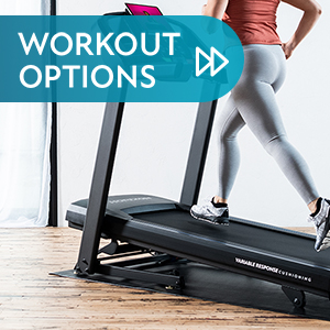 Workout Options - Walk, run, or train. 5 preset programs. Calorie, distance, time, weight loss.