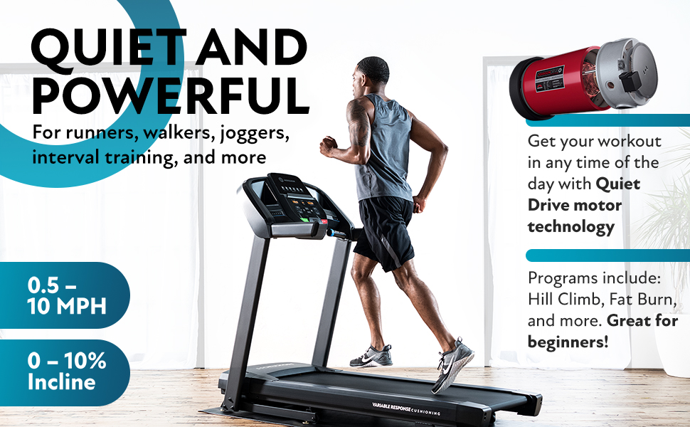 Quiet and Powerful - For runners, walkers, joggers and interval training. Great for beginners.