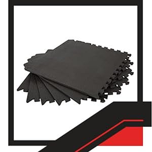 Image of stacked gym mats for home gym.