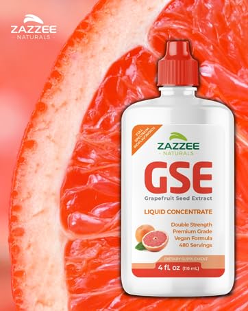 zazzee naturals liquid grapefruit seed extract capsules gse strength immune support potent vegan