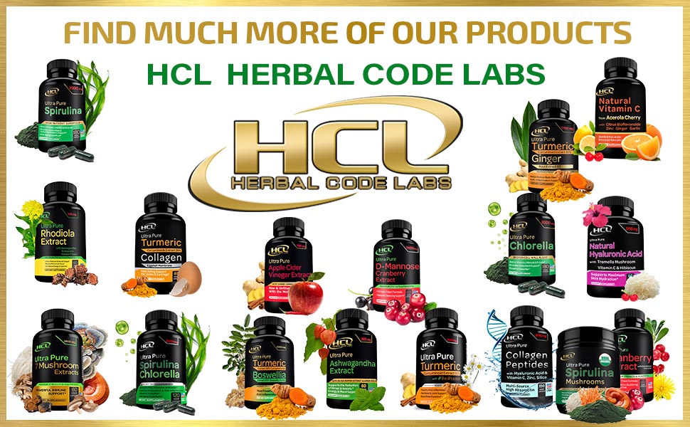 hcl, herbal code labs, spirulina, turmeric, vitamin c, supplement, collagen