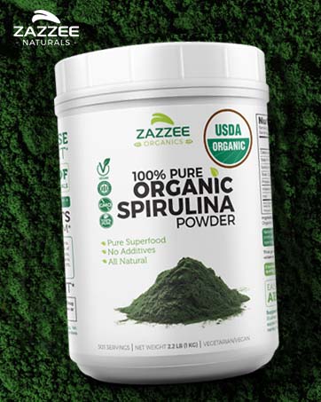 Zazzee Naturals Organic Spirulina Powder 100% pure bulk 2.2 pounds 1 kg taste blue non irradiated