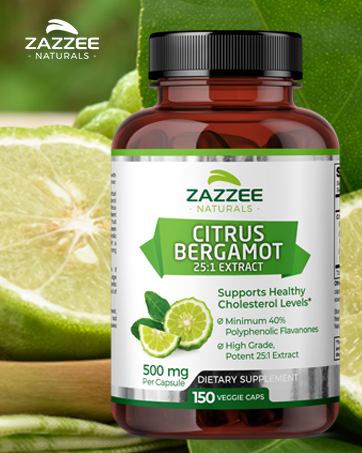 zazzee naturals citrus bergamot extract healthy 40% Polyphenolic Flavanones strong potency capsules