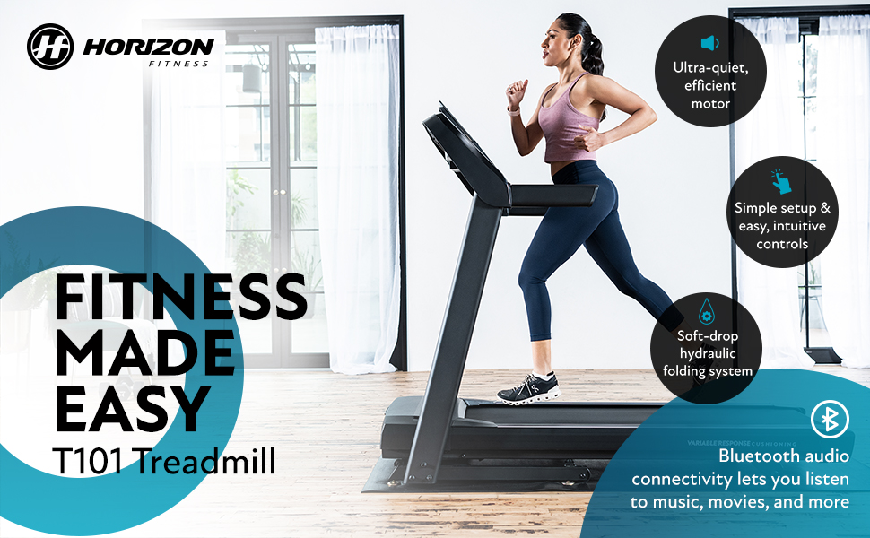 Fitness Made Easy - ultra-quiet efficient motor, simple setup and easy intuitive controls, bluetooth