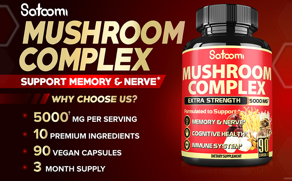 Mushroom Complex 90 capsules, 5000 mg