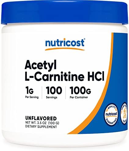 Nutricost Acetyl L-Carnitine (ALCAR) 100 Grams - 1000mg Per Serving - Non-GMO, Gluten Free, Acetyl L-Carnitine Powder
