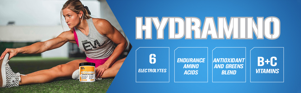 hydramino 6 electrolytes endurance amino acids antioxidant and greens blend b c vitamins