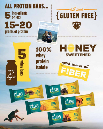 Protein bars gluten free simple ingredients whey easy to digest honey sweetened natrual