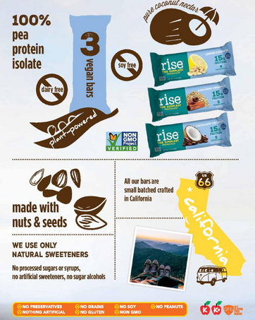 pea protein isolate vegan bars nuts seeds natural sweeteners no sugars syrups or alcohols