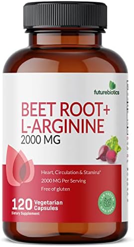 Futurebiotics Beet Root + L-Arginine 2000 MG, Non-GMO, 120 Vegetarian Capsules