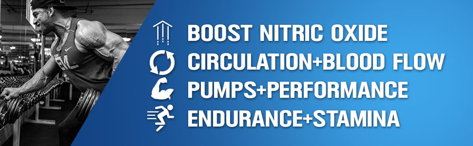 Boost Nitric Oxide Circulation Blood Flow Pumps Performance Endurance Stamina
