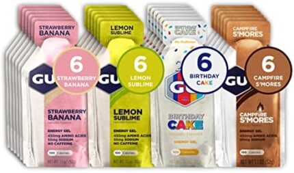 GU Energy Original Sports Nutrition Energy Gels, 24-Count, Assorted Caffeine-Free Flavors Variety Pack
