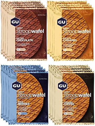 GU Energy Stroopwafel Sports Nutrition Waffle, Assorted Flavors (Pack of 16)