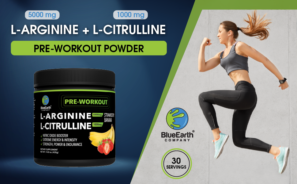 Pre Workout Powder L-Arginine 5000mg L-Citrulline 1000mg Creatine Monohydrate Beta Alanine Caffeine