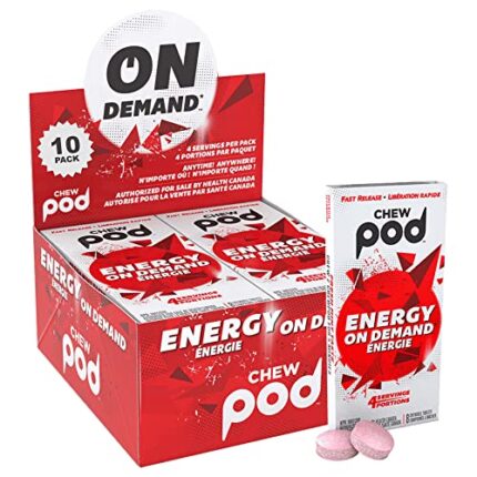 Chewpod Energy Gum - 1 Box (80 pcs) - 100mg Caffeinated Chewing Gum for Running, Workouts, and Staying Awake & Alert - Fast Acting, Sugar Free Alternative to Coffee and Energy Drinks