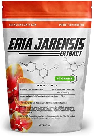 ERIA JARENSIS Extract - Bulk Powder 10 Grams 133 Servings - New Pea Supplement ✮ New Stimulant and NOOTROPIC ✮ Increase Focus Energy Cognitive Performance - Scoop Included