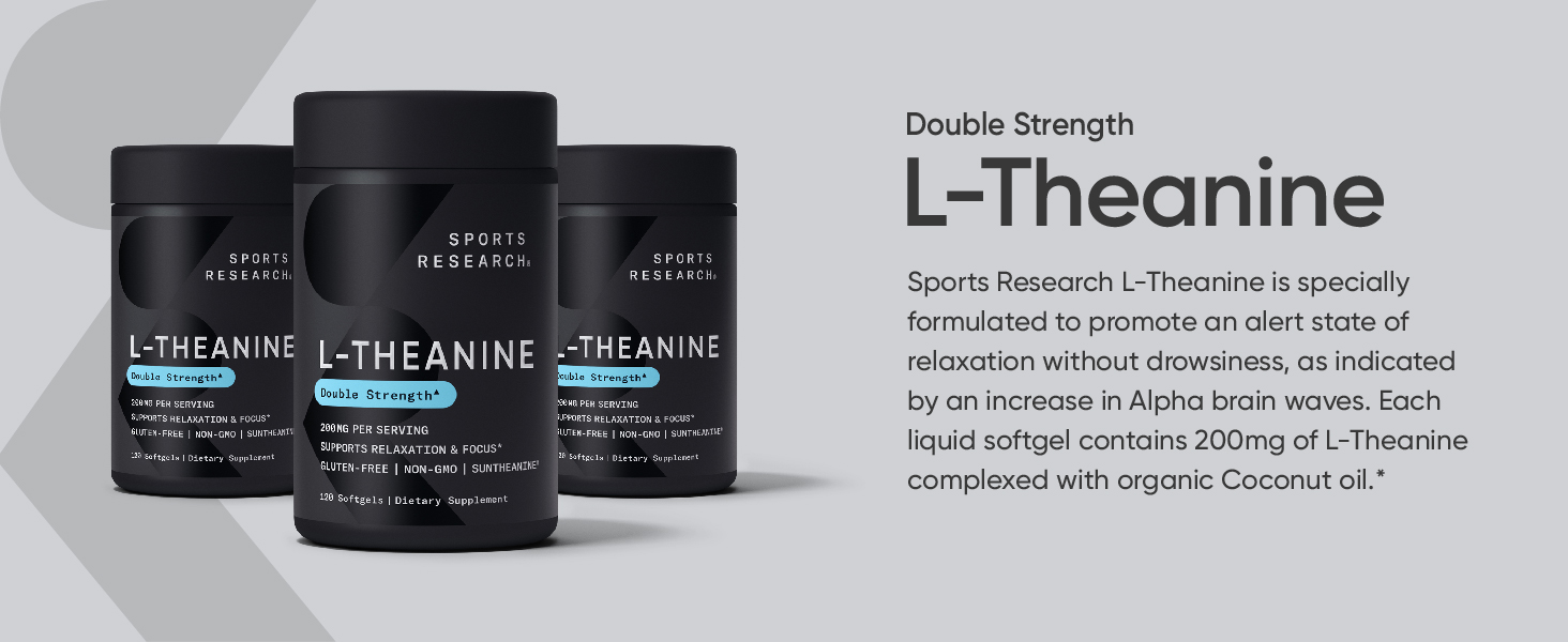 sr l theanine l-theanine 200mg caffeine pills 400mg adhd supplement energy suntheanine non drowsy