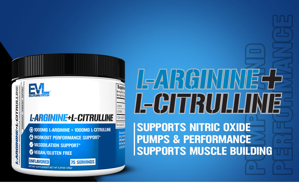 L-Arginine L-Citrulline Supports Nitric Oxide Pumps Performance Supports Muscle Building