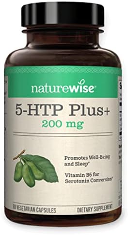 NatureWise 5-HTP 200Mg Mood Support, Natural Sleep Aid helps promote healthy eating habits, Easy-to-Digest Delayed Release Capsules Enhanced w/ Vitamin B6, Non-GMO (2 Month Supply - 60 Count)