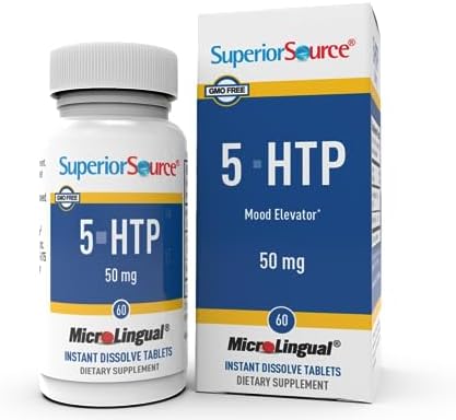 Superior Source 5-HTP Nutritional Supplements, 50 mg, 60 Count,White