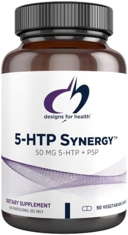 Designs for Health 5-HTP 50mg with Vitamin B6 (P-5-P) - 5-HTP Synergy 50 mg Supplement - Serotonin Precursors to Help Support Healthy Mood + Appetite (90 Capsules)