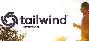 The Tailwind Nutrition logo over a photo of a woman jogging at sunrise