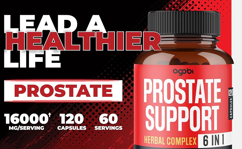 6in1 Prostate Support 16000Mg for Restful Mood, UTI & Immune System Support 2 Months